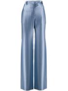 Giorgio Armani Silk Wide Leg Trousers - Blue