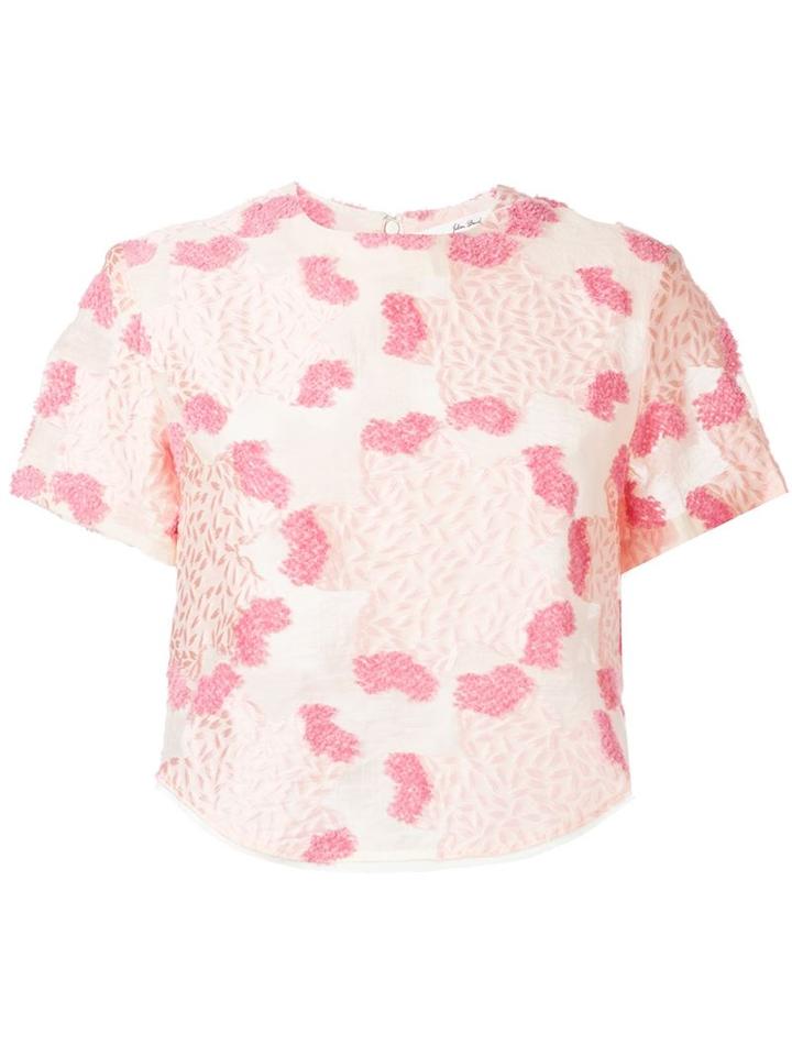 Julien David Embroidered Top, Women's, Size: S, Pink/purple, Cotton/polyester/nylon