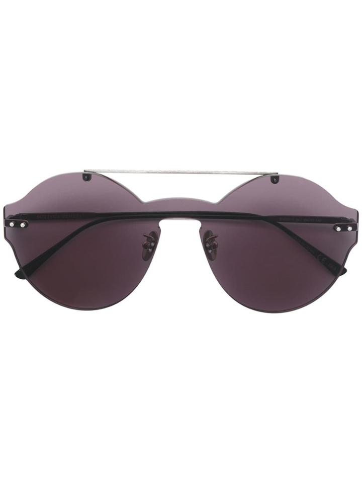 Bottega Veneta Eyewear Intrecciato Motif Sunglasses - Black