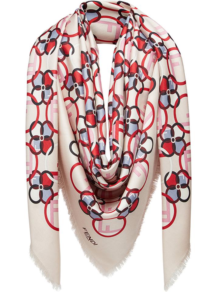 Fendi Fendi Flowers Scarf - Pink & Purple