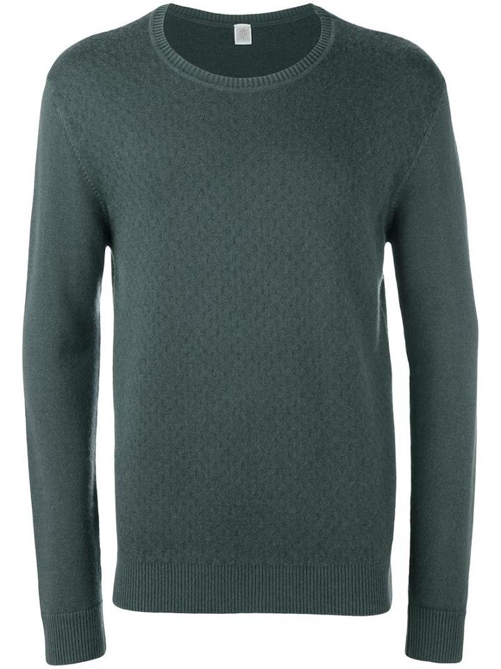 Eleventy Crew Neck Jumper, Men's, Size: Medium, Green, Cashmere