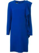 Boutique Moschino Ruched Sleeve Design Dress, Women's, Size: 42, Blue, Triacetate/polyester