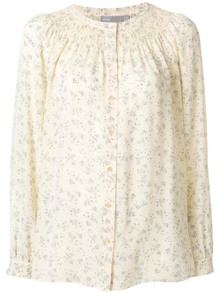 Vince Embroidered Blouse - Nude & Neutrals