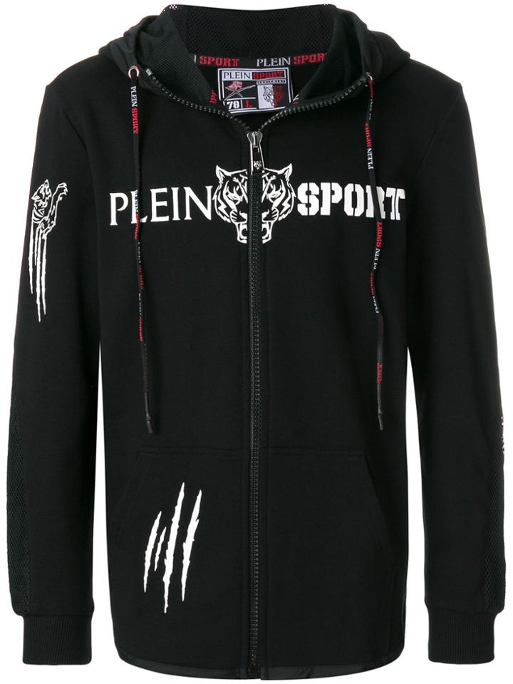 Plein Sport Tiger Print Hoodie - Black