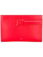 Mugler Large Pouch Clutch, Red, Leather
