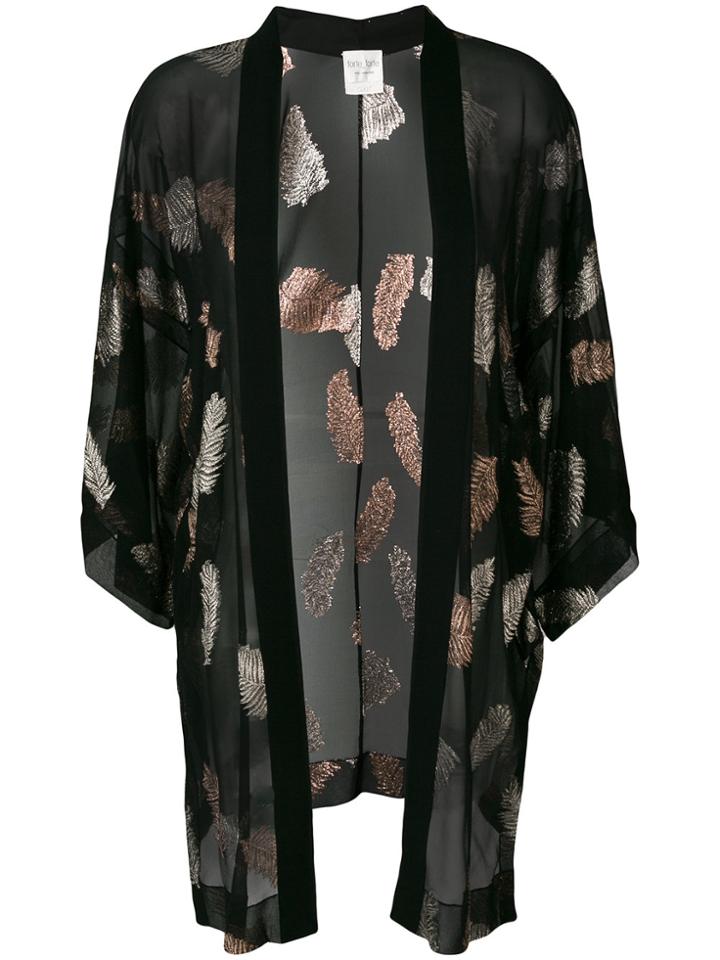 Forte Forte Metallic Feather Kimono - Black