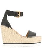 See By Chloé Woven Wedge Heel Sandals - Black