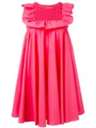 Msgm Pleated Dress, Women's, Size: 42, Pink/purple, Cotton