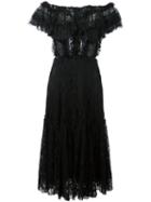 Dolce & Gabbana Off-the-shoulder Lace Dress, Women's, Size: 40, Black, Polyamide/cotton/spandex/elastane
