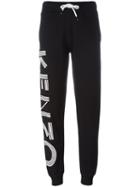 Kenzo - Logo Print Track Pants - Women - Cotton - M, Black, Cotton