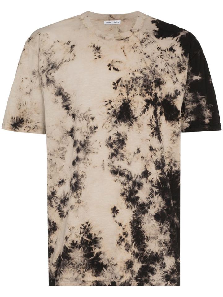 Cmmn Swdn Tie-dyed Logo-print T-shirt - Brown