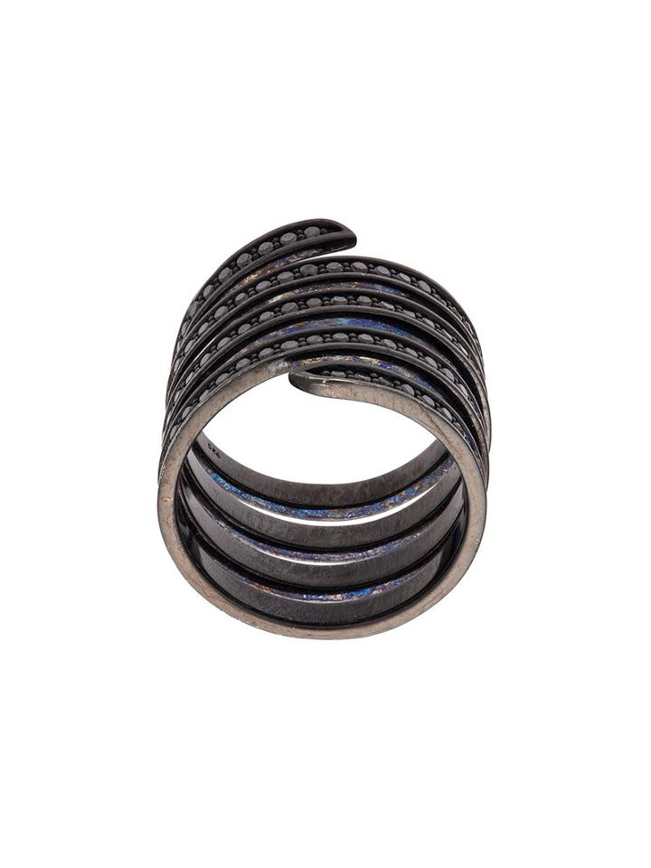 Lynn Ban Layered Ring, Size: 8 1/2, Black