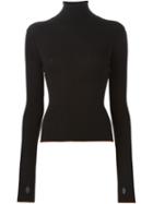 Fendi Ribbed Sweater, Women's, Size: 44, Black, Silk