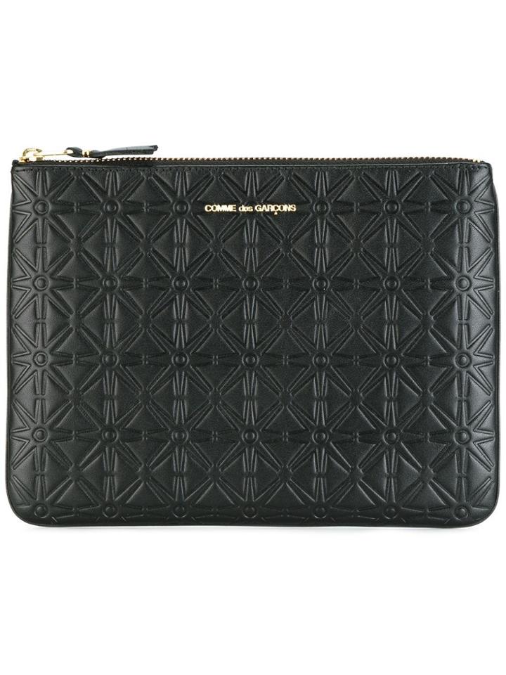 Comme Des Garçons Wallet Embossed Zip Wallet - Black