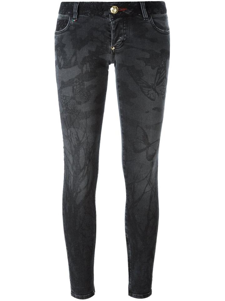 Philipp Plein 'i Do Care' Skinny Bitch Jeans, Women's, Size: 25, Black, Cotton/spandex/elastane/polyester