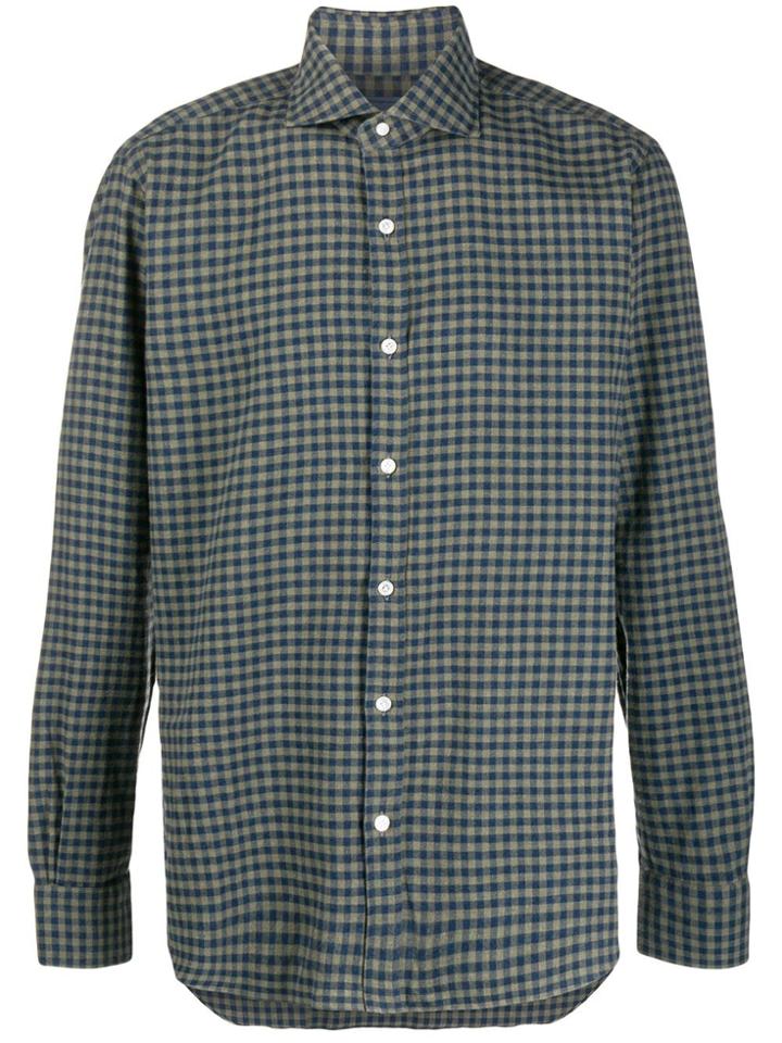 Barba Check-print Shirt - Blue