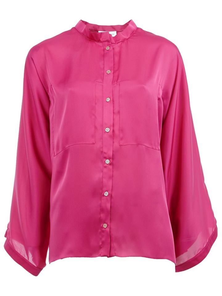 Maison Rabih Kayrouz Band Collar Shirt - Pink & Purple