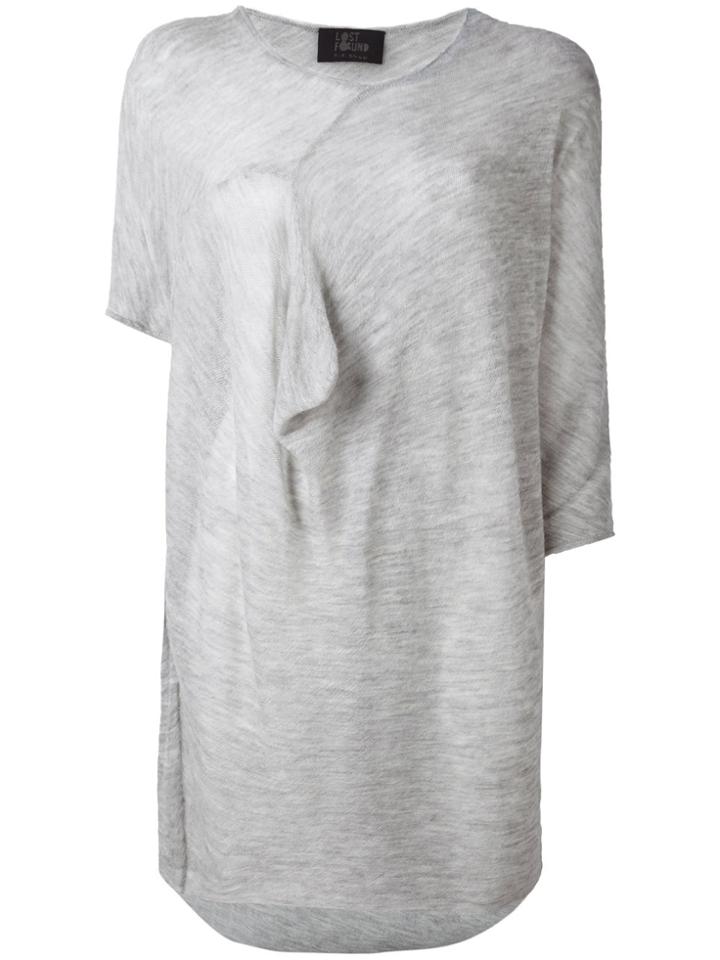 Lost & Found Ria Dunn Draped Knit Top - Grey
