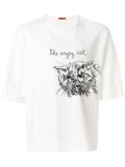 Barena Oversized Cat Print T-shirt - White