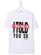 Neil Barrett Kids 'i Told You So' Jersey T-shirt - White