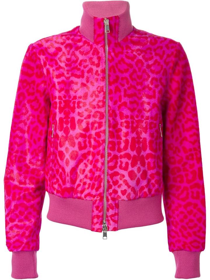 Alexander Mcqueen Leopard Bomber Jacket
