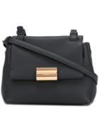 Salvatore Ferragamo Flap Crossbody Bag, Women's, Grey, Calf Leather