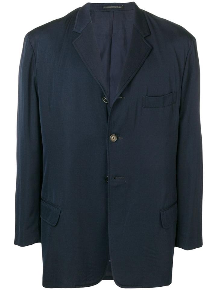 Yohji Yamamoto Vintage 1990's Buttoned Blazer - Blue