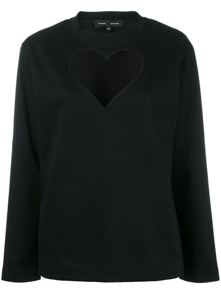 Proenza Schouler - Heart Cut-out Knitted Top - Women - Cotton - S, Women's, Black, Cotton