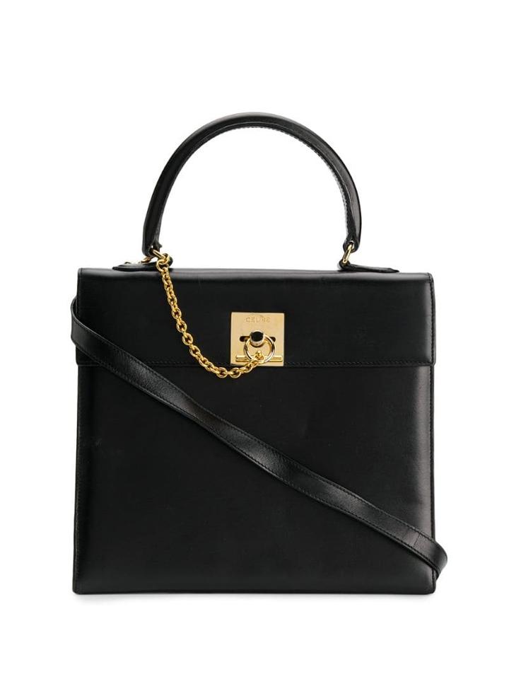Céline Pre-owned 80-90's Flip-lock Box Shoulder Bag - Black