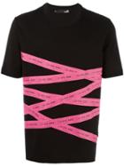 Love Moschino Tickets Print T-shirt, Men's, Size: Medium, Black, Cotton