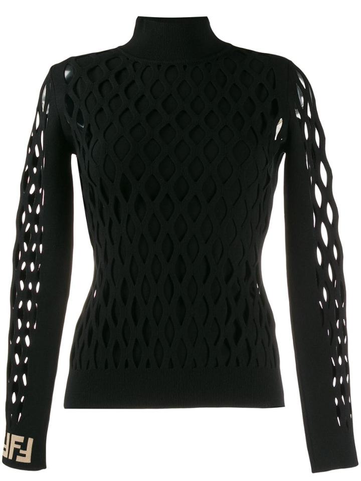 Fendi Mesh Sleeve Jumper - Black