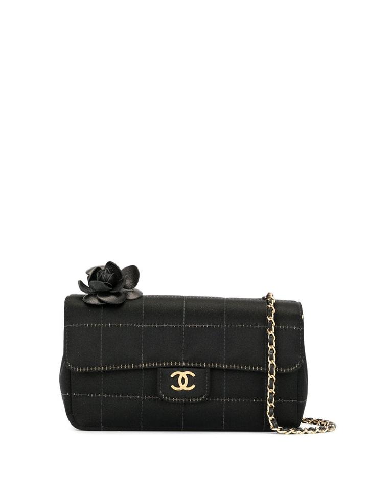 Chanel Pre-owned Flower Detail Shoulder Bag - Black