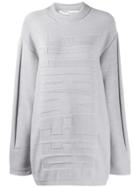 Off-white Intarsia Logo Oversized Jumper - Grey