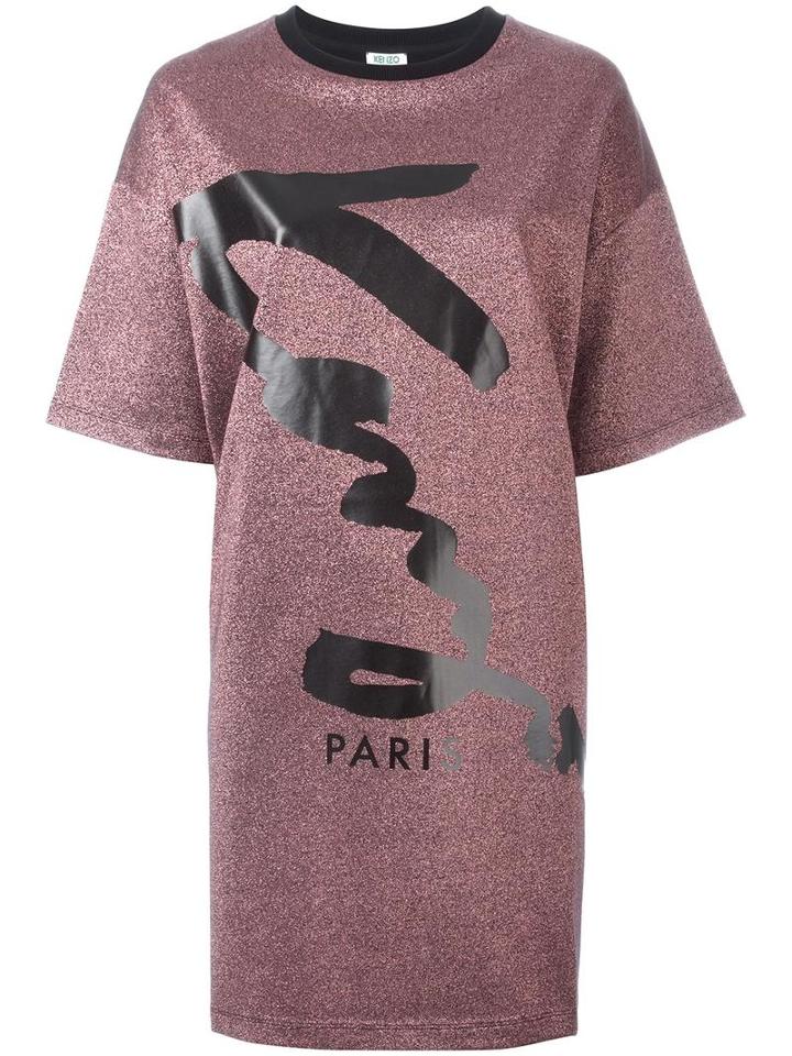 Kenzo Kenzo Signature Dress, Women's, Size: Medium, Grey, Cotton/metallic Fibre/polyamide