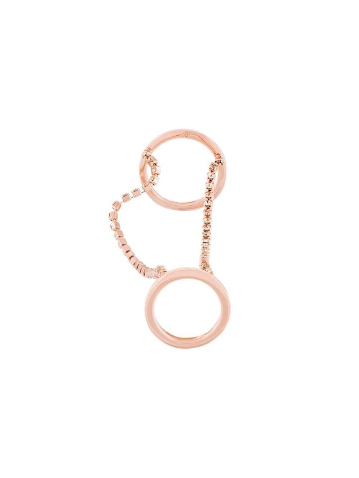 Maison Margiela Chain Detail Rings - Metallic