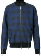 Mostly Heard Rarely Seen Plaid Bomber Jacket, Men's, Size: Large, Black, Cotton