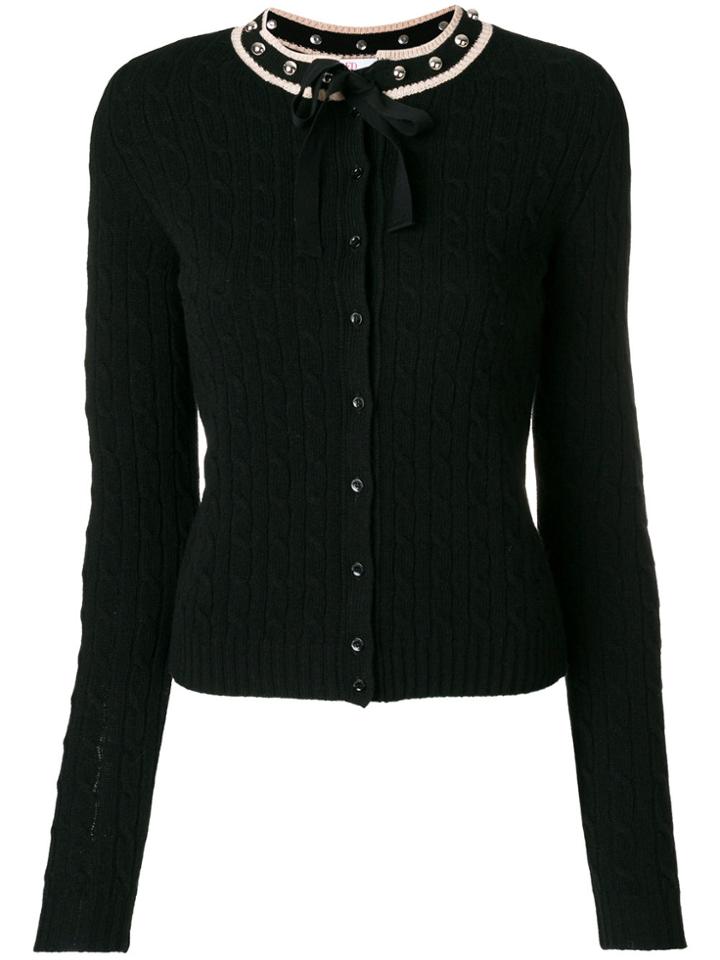 Red Valentino Tie Neck Cardigan - Black