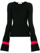 Golden Goose Deluxe Brand Stripe Cuff Rib Knit Sweater - Black