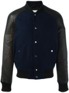 Ami Alexandre Mattiussi Leather Sleeve Bomber Jacket - Blue