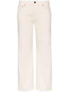 Khaite Wendell Cropped Wide Leg Jeans - White