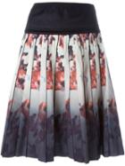 Marc Jacobs Floral Degradé Print Skirt, Women's, Size: 12, Black, Silk/cotton/spandex/elastane