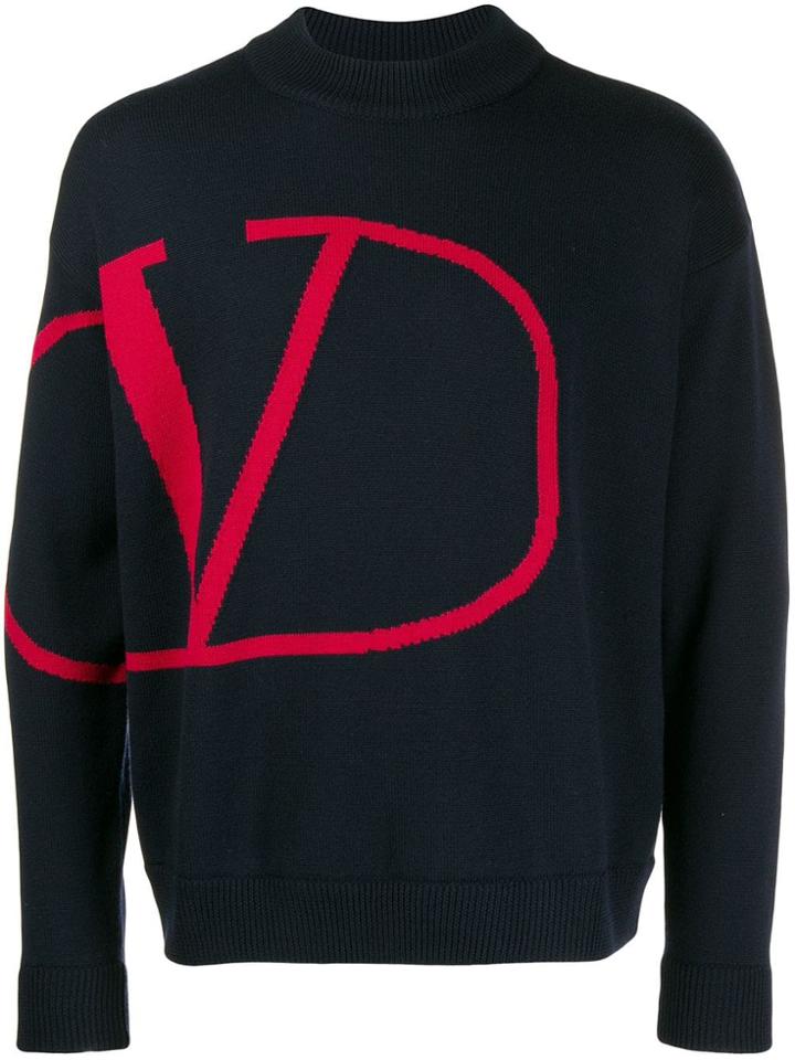 Valentino Go Logo Knit Jumper - Blue