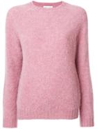 Officine Generale Texured Crew Neck Sweater - Pink & Purple