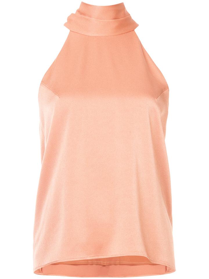 Galvan - Halterneck Blouse - Women - Silk/polyester/triacetate - 38, Yellow/orange, Silk/polyester/triacetate