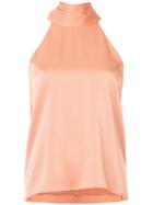 Galvan - Halterneck Blouse - Women - Silk/polyester/triacetate - 38, Yellow/orange, Silk/polyester/triacetate