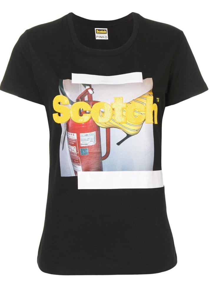 Pinko Graphic Print Scotch T-shirt - Black