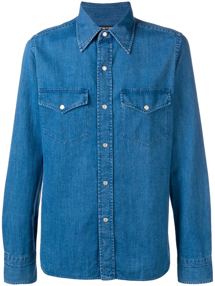 Tom Ford Classic Denim Shirt - Blue