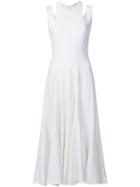 Tome Satin Godet Cut-out Shoulder Dress