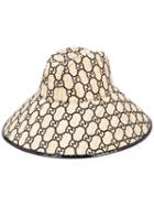 Gucci Gg Pattern Woven Hat - Brown