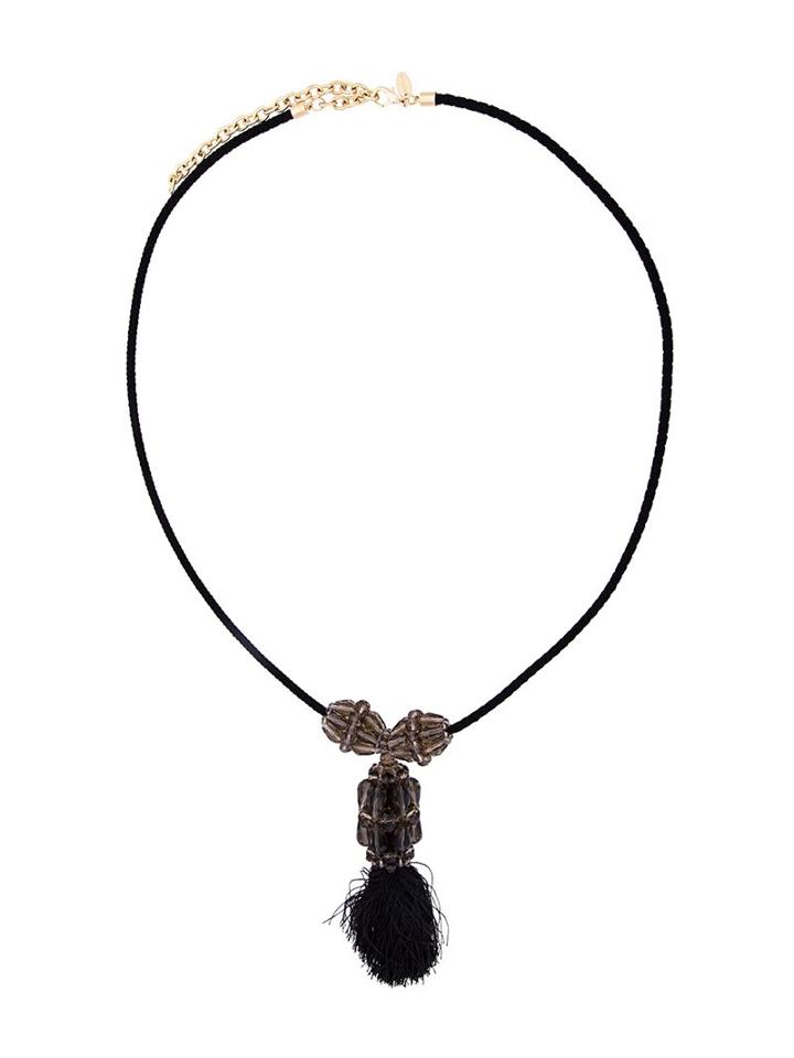 Megan Park Quartz Tassel Pendant Necklace